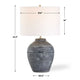 Table Lamp | Off White Linen Shade | Weathered Black Urn Body | 24"