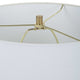 Table Lamp | White Linen Shade | Gold Ceramic Geometric Base | 28"