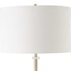 Gek Floor Lamp | Off White Linen Shade | Black Tapered Base | 63"