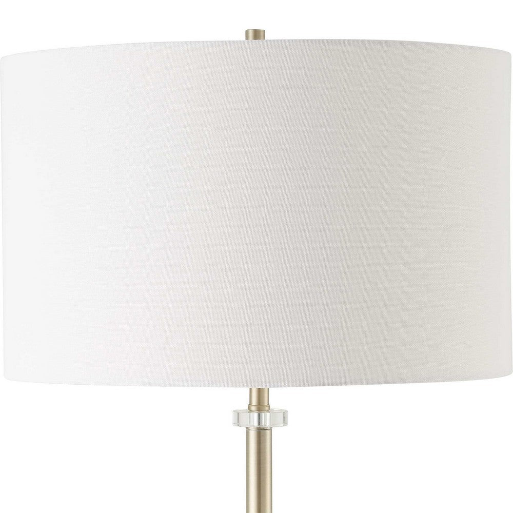 Gek Floor Lamp | Off White Linen Shade | Black Tapered Base | 63"