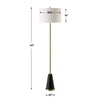 Gek Floor Lamp | Off White Linen Shade | Black Tapered Base | 63"