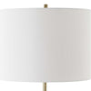 Gek Table Lamp | Off White Linen Shade | Black Tapered Base | 28"