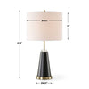 Gek Table Lamp | Off White Linen Shade | Black Tapered Base | 28"