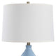 Roe Table Lamp | White Linen Shade | Blue Gourd Ceramic Body | 26"
