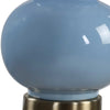 Roe Table Lamp | White Linen Shade | Blue Gourd Ceramic Body | 26"