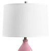 Roe Table Lamp | White Linen Shade | Pink Gourd Ceramic Body | 26"