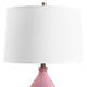 Roe Table Lamp | White Linen Shade | Pink Gourd Ceramic Body | 26"