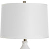 Roe Table Lamp | White Linen Shade | White Gourd Ceramic Body | 26"