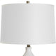 Roe Table Lamp | White Linen Shade | White Gourd Ceramic Body | 26"