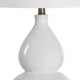 Roe Table Lamp | White Linen Shade | White Gourd Ceramic Body | 26"