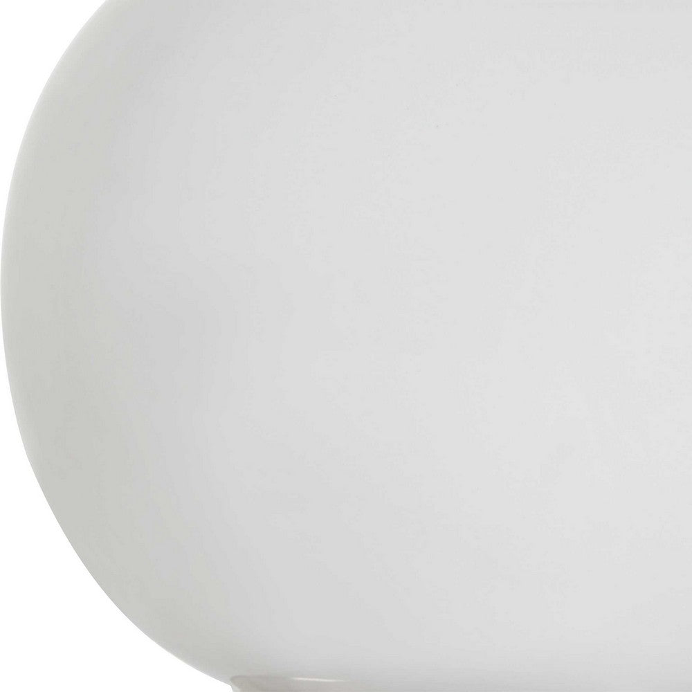 Roe Table Lamp | White Linen Shade | White Gourd Ceramic Body | 26"