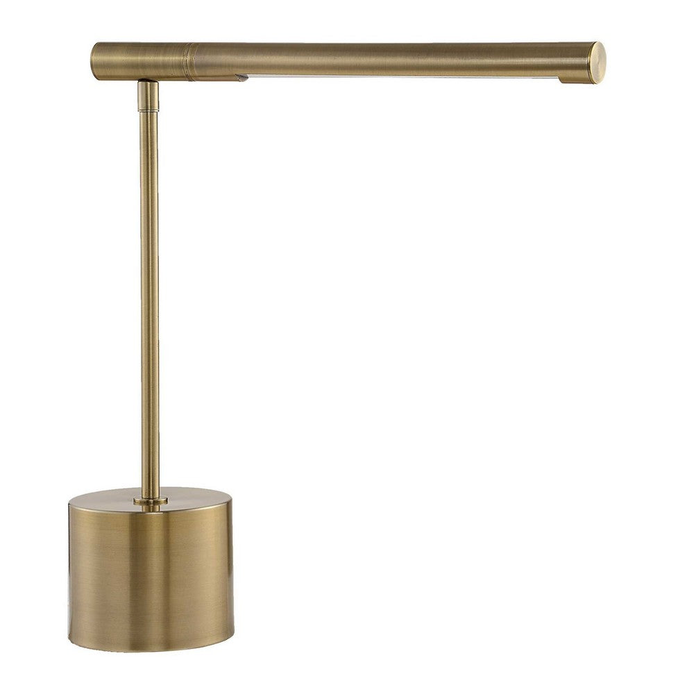 Lra Desk Lamp | Rotating Arm | LED Light System | Antique Brass 17"