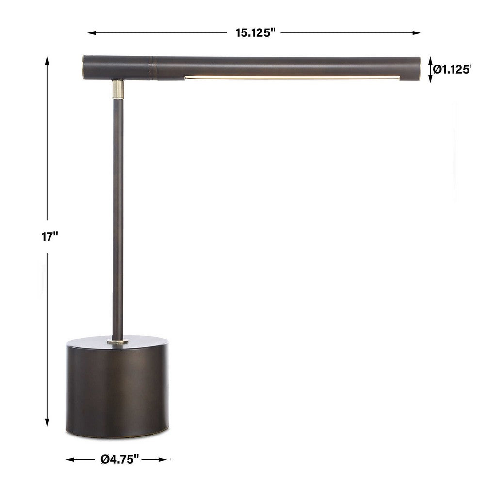 Lra Desk Lamp | Rotating Arm | LED Light System | Dark Bronze 17"