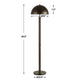 Jesy Modern Floor Lamp with Dome Metal Shade | 59" Dark Bronze