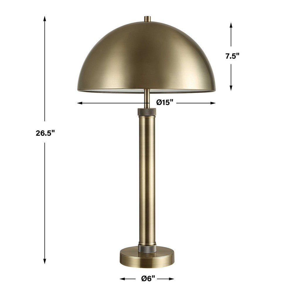 Jesy Modern Table Lamp with Dome Metal Shade | 27" Antique Brass
