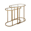 Valo 2pc Nesting Accent Table Set | Retro Glass Oval Top | Antique Brass