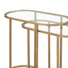 Valo 2pc Nesting Accent Table Set | Retro Glass Oval Top | Antique Brass