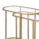 Valo 2pc Nesting Accent Table Set | Retro Glass Oval Top | Antique Brass