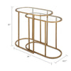 Valo 2pc Nesting Accent Table Set | Retro Glass Oval Top | Antique Brass