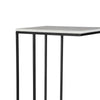 Kez Accent Table | 18" White Real Marble Top | Black C Shape Metal Frame