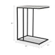 Kez Accent Table | 18" White Real Marble Top | Black C Shape Metal Frame