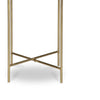Raya Accent End Table | 16" Round Travertine Top | Gold Iron Frame