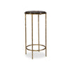 Hex Accent Table | 12" Round Recycled Glass Top | Gold Iron Frame