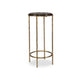 Hex Accent Table | 12" Round Recycled Glass Top | Gold Iron Frame