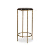 Hex Accent Table | 12" Round Recycled Glass Top | Gold Iron Frame