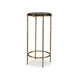 Hex Accent Table | 12" Round Recycled Glass Top | Gold Iron Frame