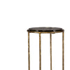 Hex Accent Table | 12" Round Recycled Glass Top | Gold Iron Frame