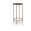 Hex Accent Table | 12" Round Recycled Glass Top | Gold Iron Frame