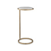 Mez Accent Table | 10" Round White Marble Top | Retro Gold Iron