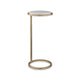 Mez Accent Table | 10" Round White Marble Top | Retro Gold Iron