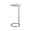 Mez Accent Table | 10" Round White Marble Top | Retro Gold Iron