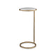 Mez Accent Table | 10" Round White Marble Top | Retro Gold Iron