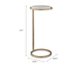 Mez Accent Table | 10" Round White Marble Top | Retro Gold Iron