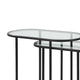 Valo 2pc Nesting Accent Table Set | Glass Oval Top | Retro Matte Black