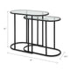 Valo 2pc Nesting Accent Table Set | Glass Oval Top | Retro Matte Black
