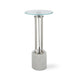 Fiz Accent Table | 11" Round Tempered Glass Top | Real Marble | White