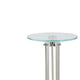 Fiz Accent Table | 11" Round Tempered Glass Top | Real Marble | White