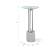Fiz Accent Table | 11" Round Tempered Glass Top | Real Marble | White
