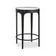 Pery Accent Table | 16" Round Mirrored Top | Matte Black Frame