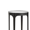 Pery Accent Table | 16" Round Mirrored Top | Matte Black Frame