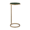 Mez Accent Table | 10" Round Dark Green Marble Top | Retro Gold Iron