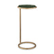 Mez Accent Table | 10" Round Dark Green Marble Top | Retro Gold Iron