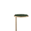 Mez Accent Table | 10" Round Dark Green Marble Top | Retro Gold Iron