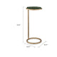 Mez Accent Table | 10" Round Dark Green Marble Top | Retro Gold Iron
