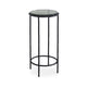 Hex Accent Table | 12" Round Recycled Glass Top | Black Iron Frame