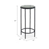 Hex Accent Table | 12" Round Recycled Glass Top | Black Iron Frame